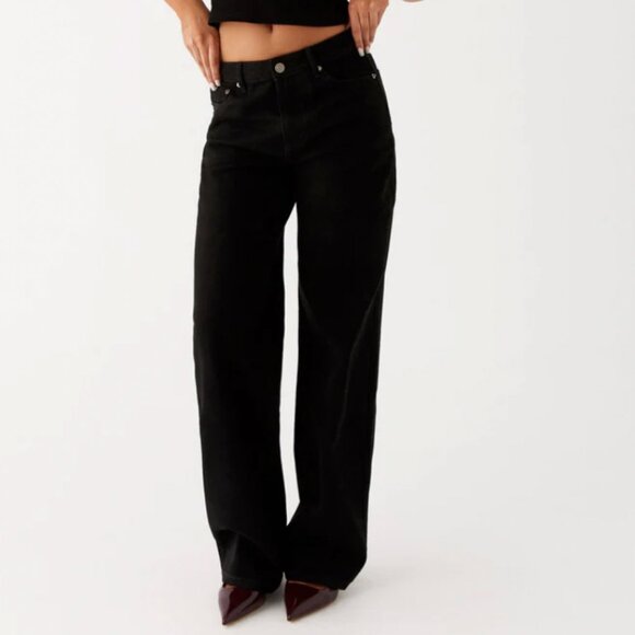 Peppermayo Exclusive - Keanna Low Rise Denim Jeans - Black - Picture 1 of 6